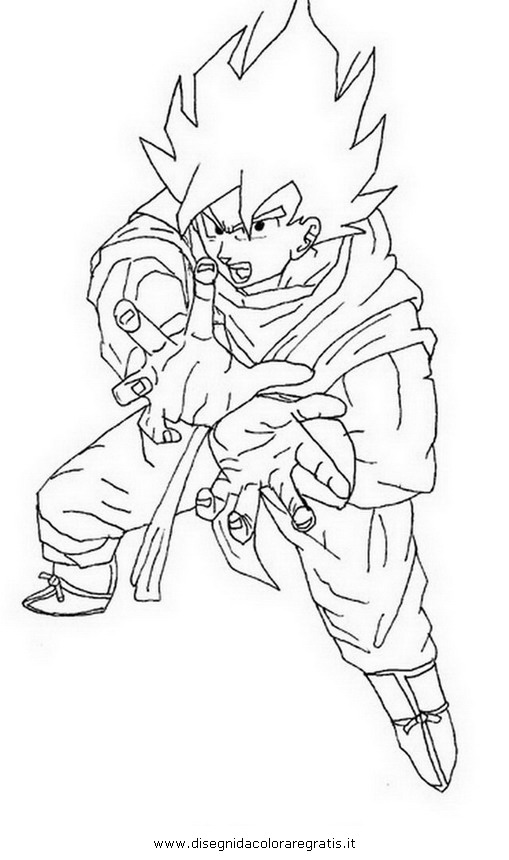 Goku Kamehameha Side Sketch Coloring Page 